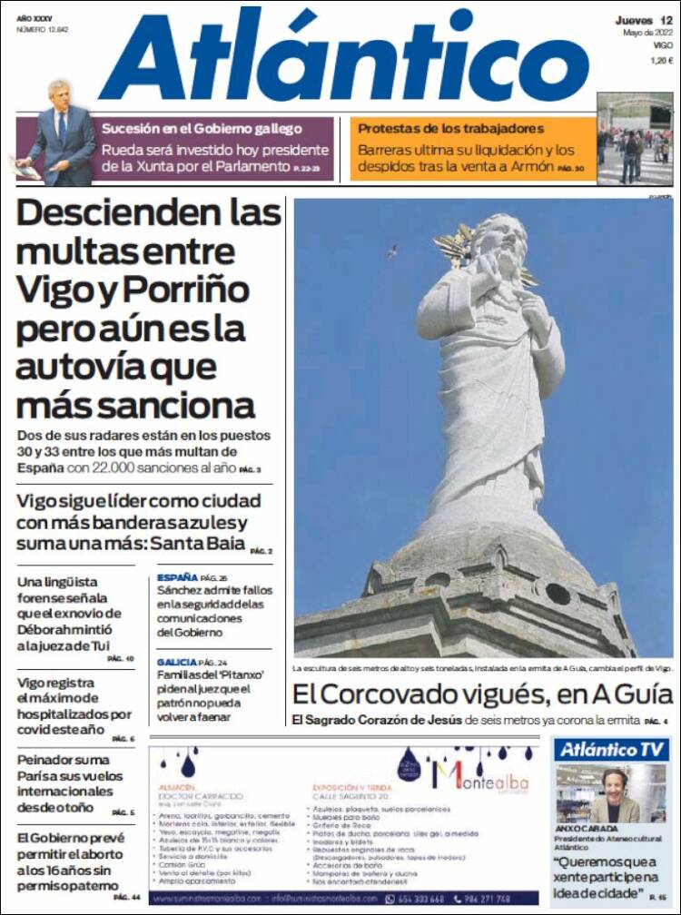 Portada de Atlántico Diario (Espagne)
