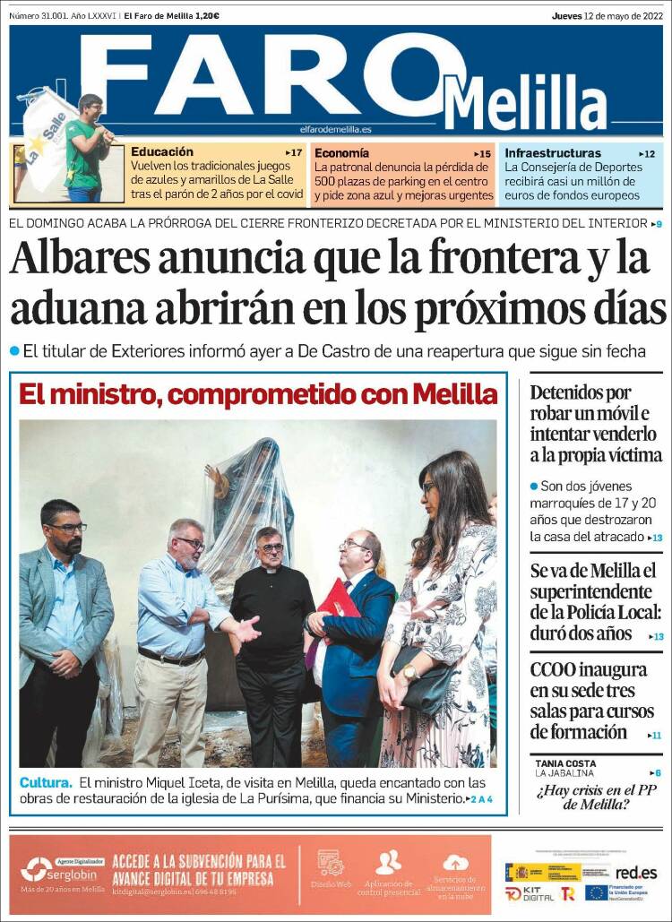 Portada de El Faro de Melilla (Espagne)