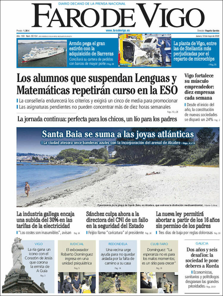 Portada de Faro de Vigo (Espagne)