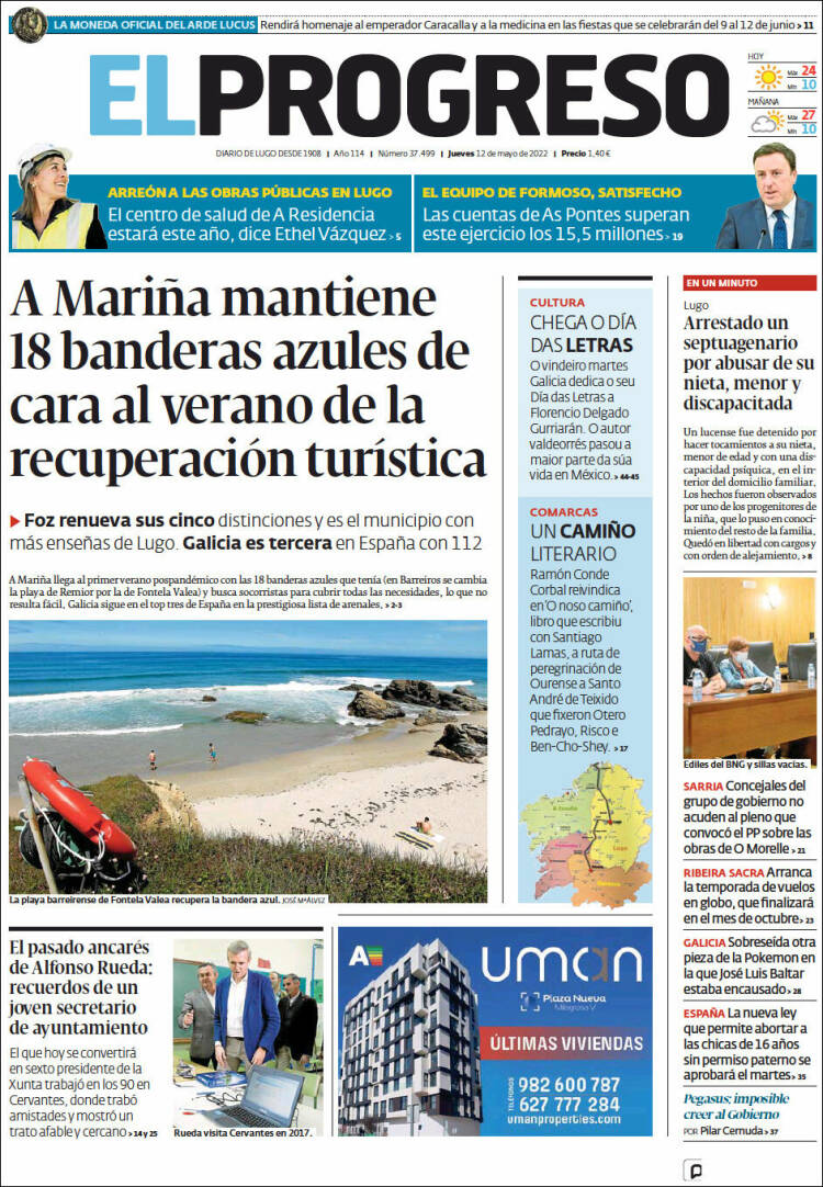 Portada de El Progreso (Espagne)