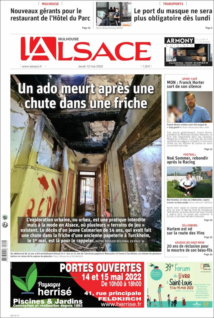 Portada de Journal L'Alsace (France)