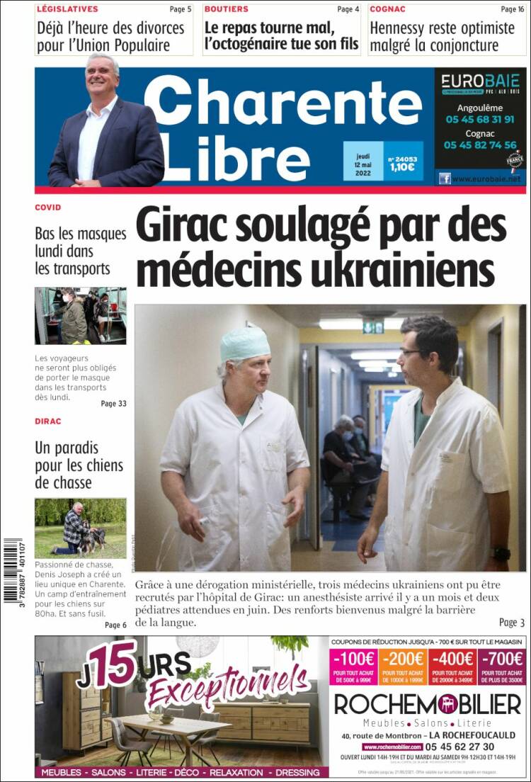 Portada de Charente Libre (Francia)