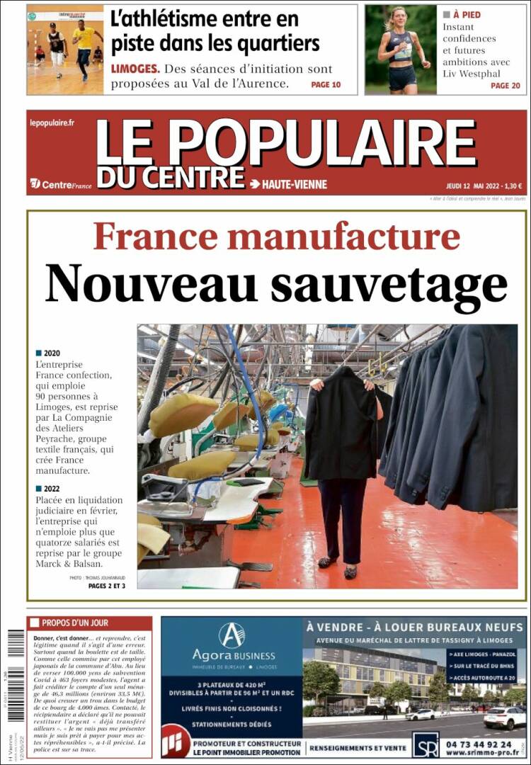 Portada de Le Populaire du Centre (France)