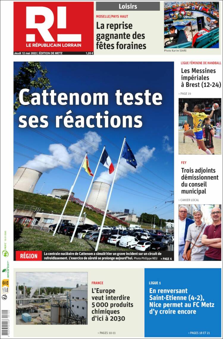 Portada de Le Republicain Lorrain (Francia)