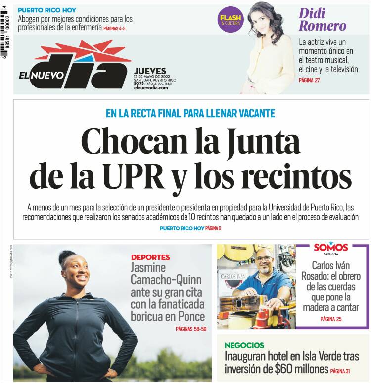 Portada de El Nuevo Día (Puerto Rico)