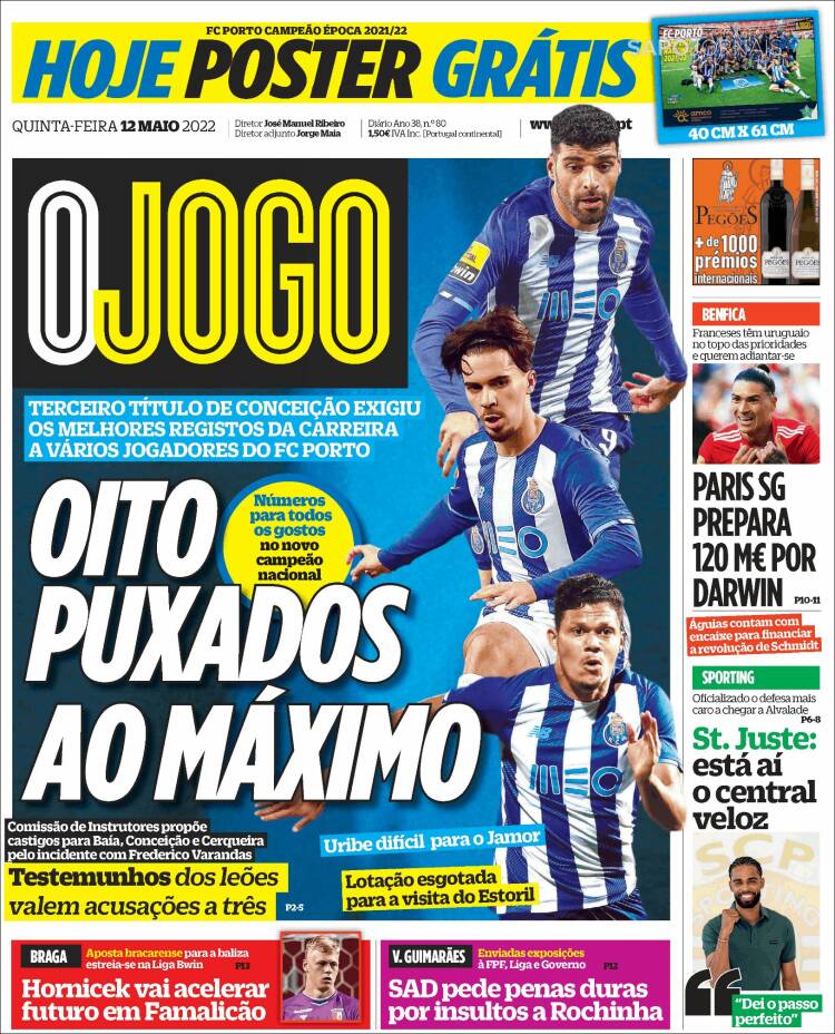 Portada de O Jogo (Portugal)
