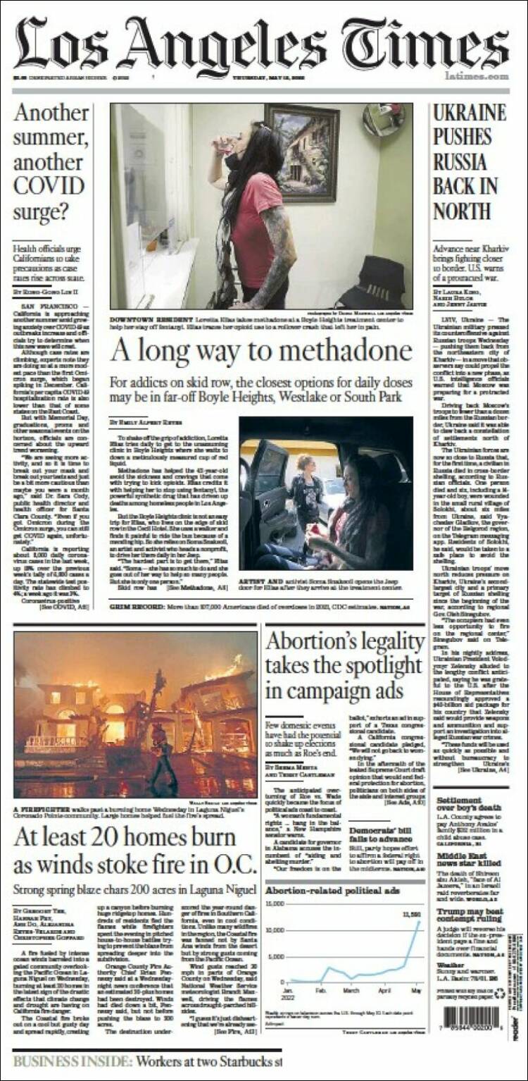 Portada de Los Angeles Times (USA)