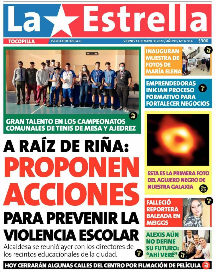 Portada de La Estrella de Tocopilla (Chile)