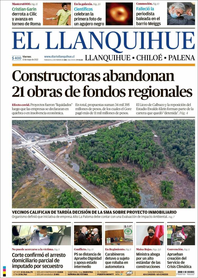 Portada de El Llanquihue (Chile)