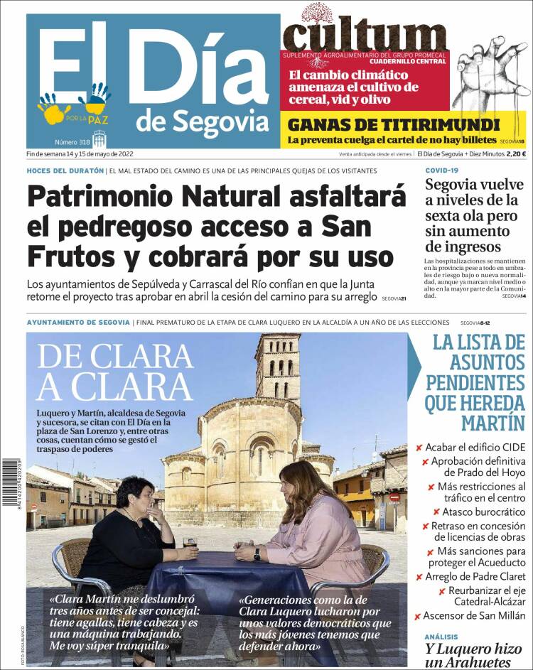 Portada de El Día de Segovia (Espa&ntilde;a)