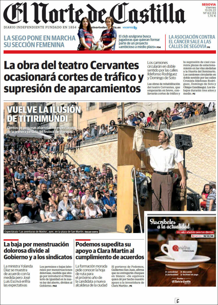 Portada de Norte de Castilla - Segovia (Espa&ntilde;a)
