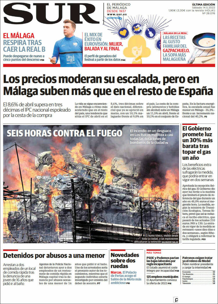 Portada de Diario el Sur (España)