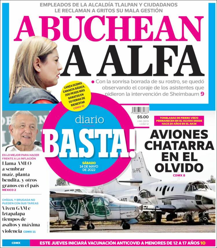 Portada de Diario Basta (México)