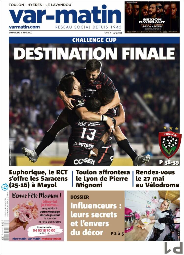 Portada de Var-Matin (Francia)