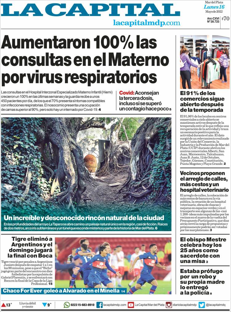 Portada de Diario La Capital - Mar del Plata (Argentina)