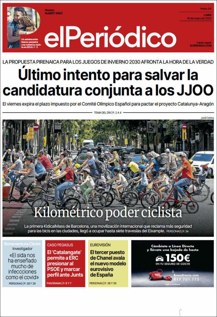 Portada de El Periódico (España)