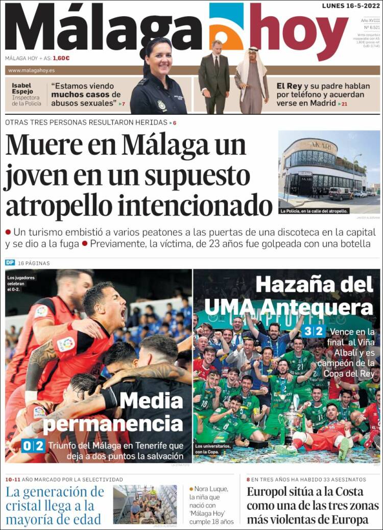 Portada de Málaga Hoy (España)