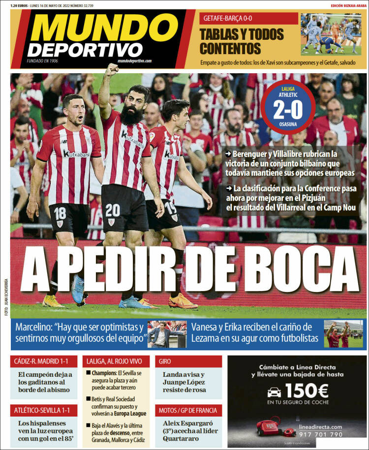 Portada de Mundo Deportivo Bizkaia (España)