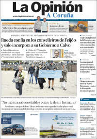 Portada de La Opinión de A Coruña (España)