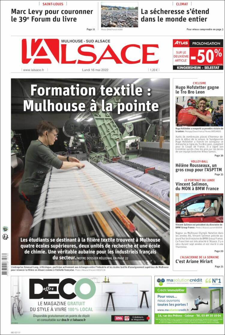 Portada de Journal L'Alsace (France)