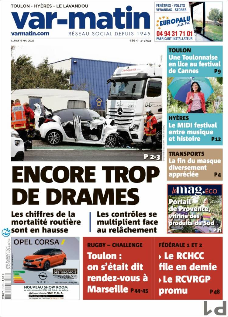 Portada de Var-Matin (Francia)