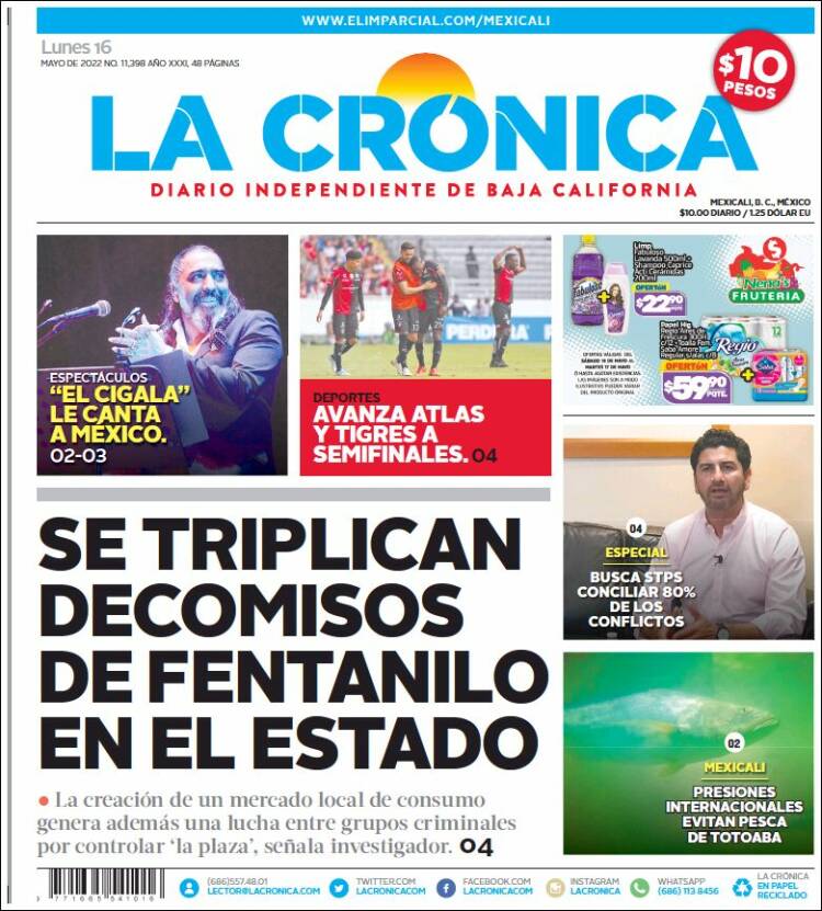 Portada de La Crónica de Baja California (México)