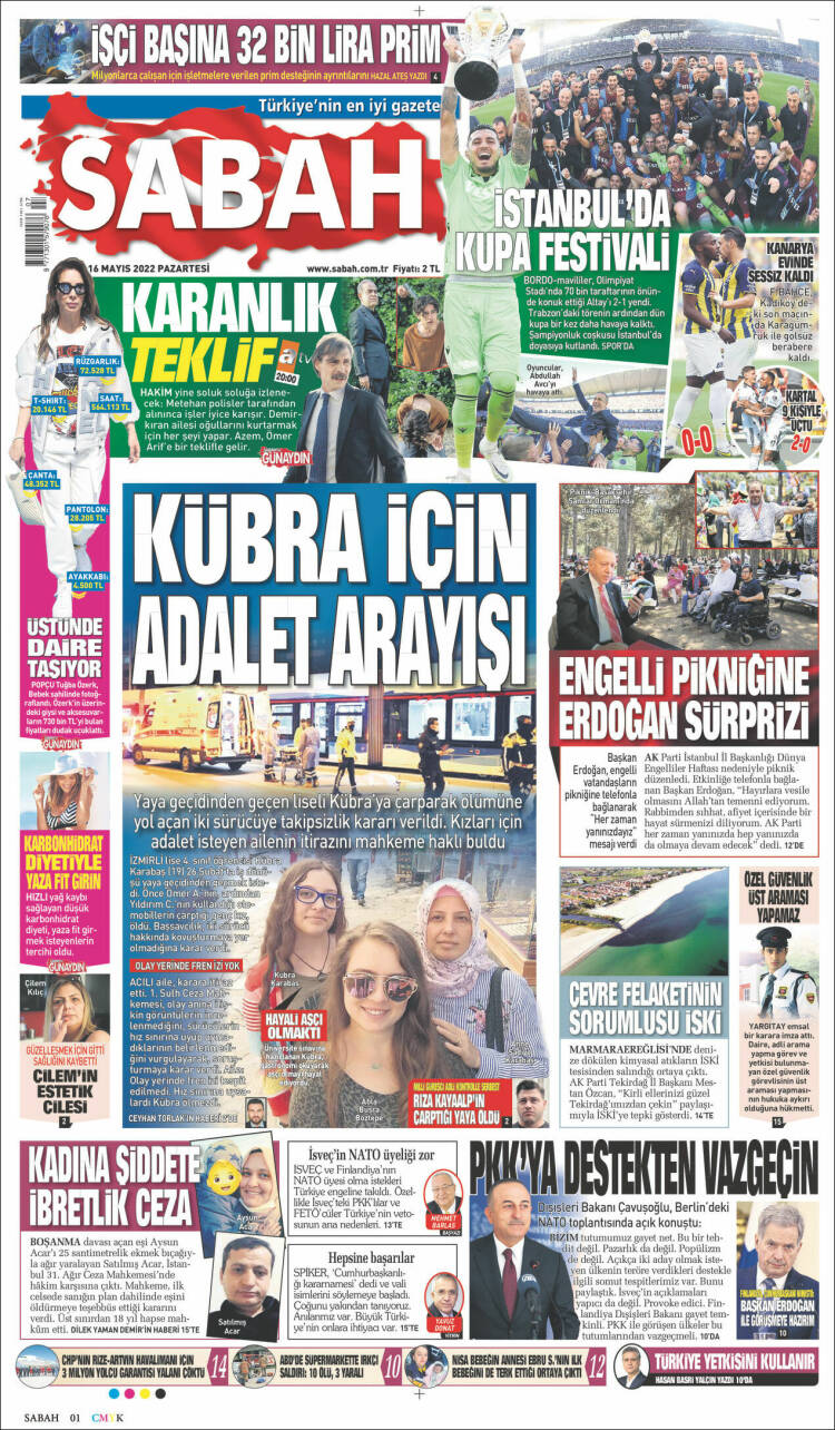 Portada de Sabah (Turqu&iacute;a)