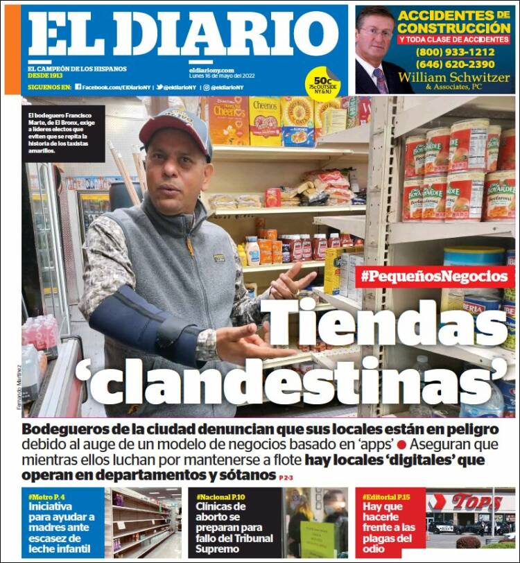 Portada de El Diario NY (USA)