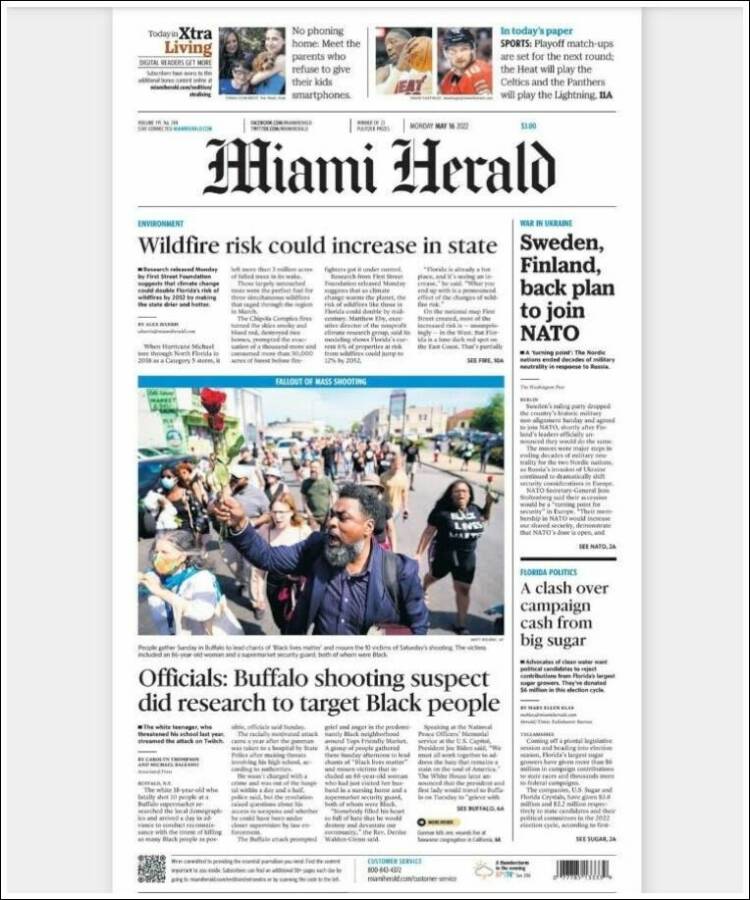 Portada de Miami Herald (USA)