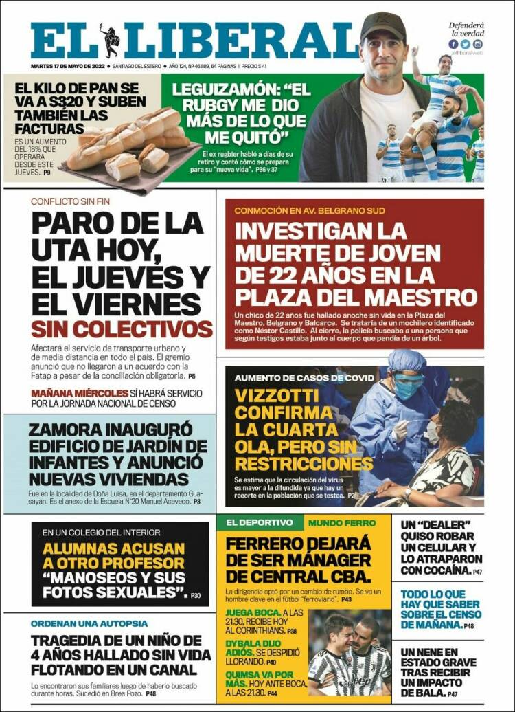 Portada de Diario El Liberal (Argentina)