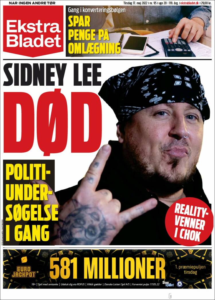Portada de Ekstra Bladet (Dinamarca)