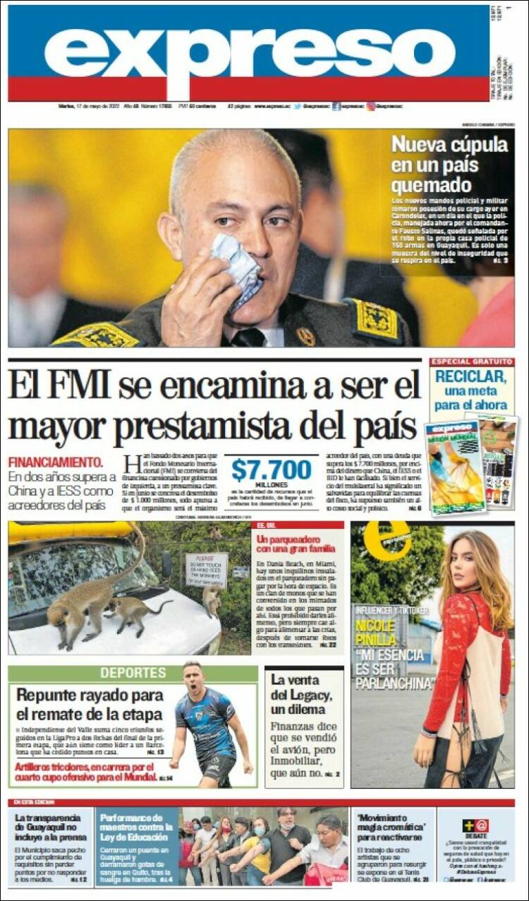 Portada de Expreso (Ecuador)