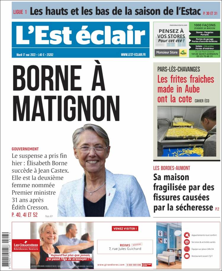 Portada de L'Est Eclair (Francia)