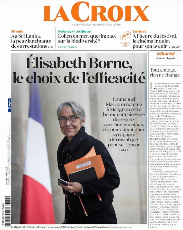 Portada de La Croix (Francia)