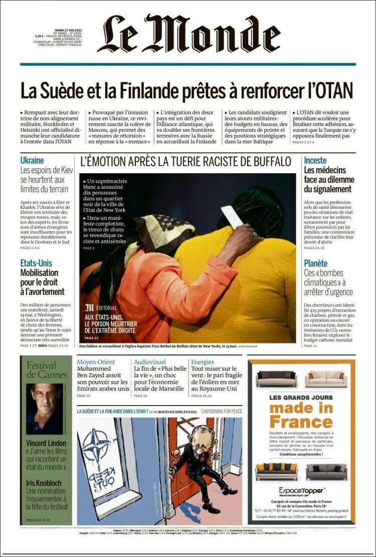 Portada de Le Monde (Francia)