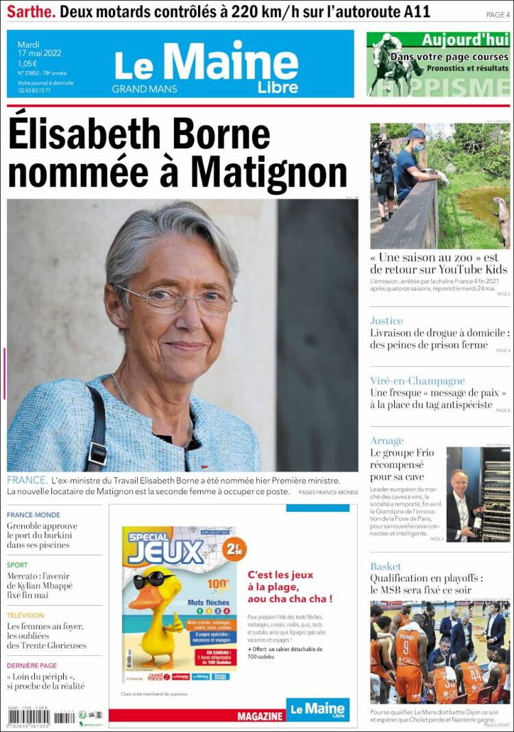 Portada de Le Maine Libre (Francia)