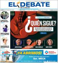 Portada de El Debate de Culiacán (México)