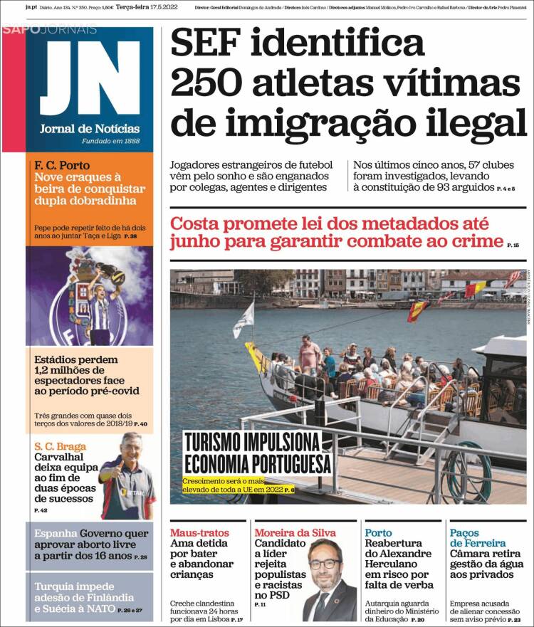 Portada de Jornal de Notícias (Portugal)