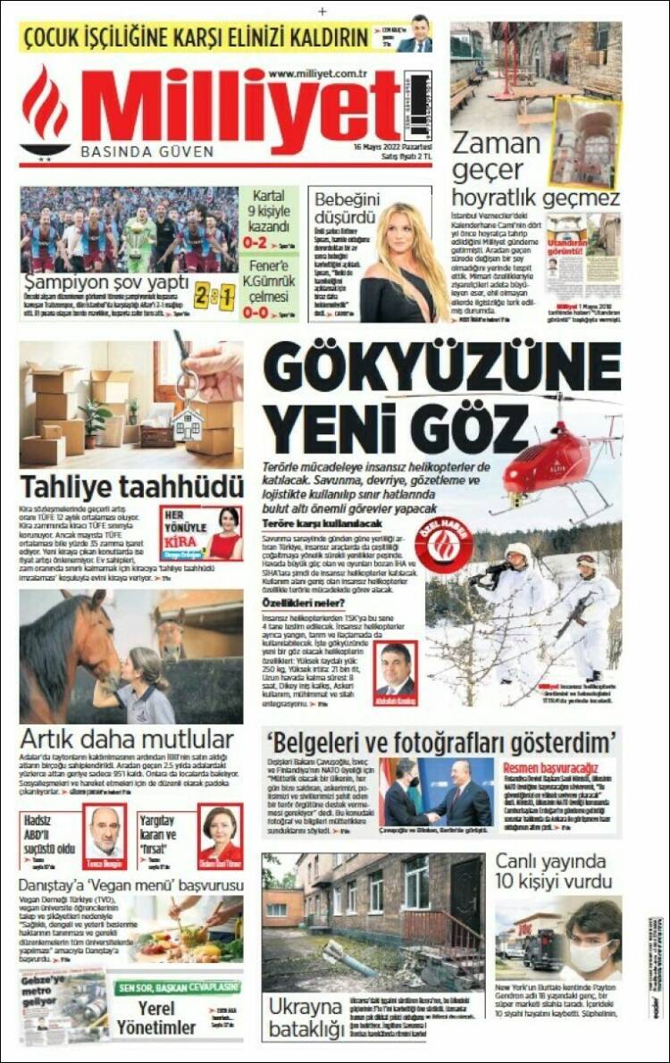Portada de Milliyet (Turqu&iacute;a)