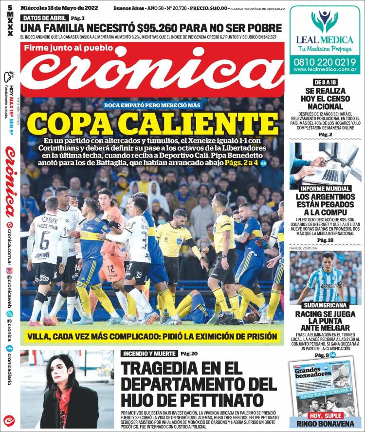 Portada de Crónica (Argentina)