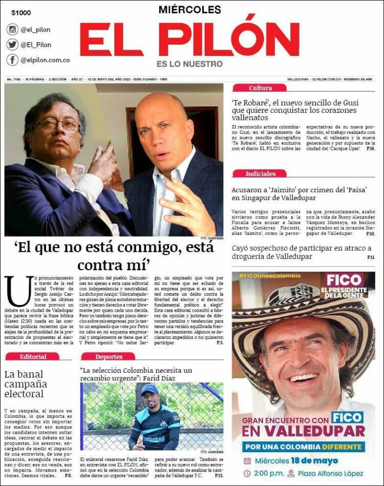 Portada de El Pilón (Colombia)