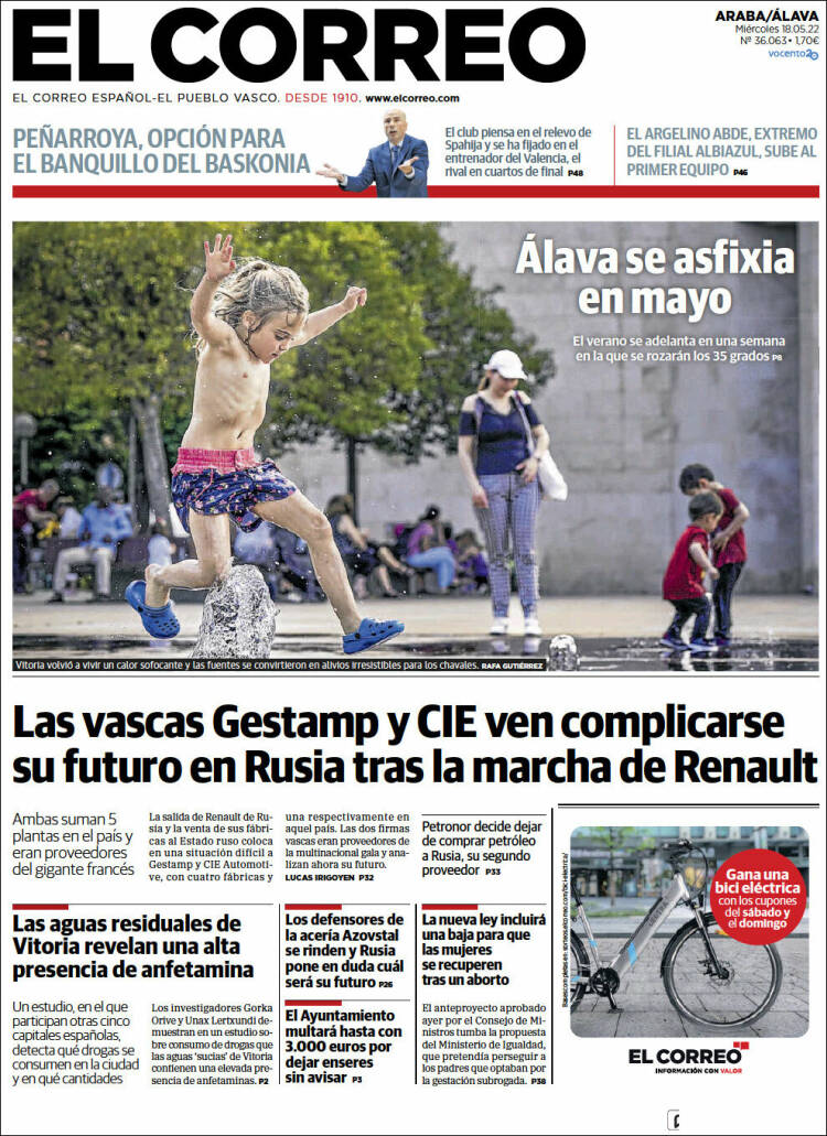 Portada de El Correo - Álava (Spain)