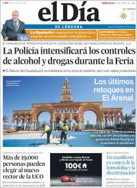 Portada de El Día de Córdoba (España)