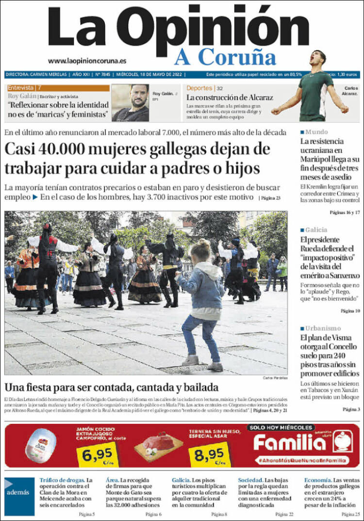 Portada de La Opinión de A Coruña (España)