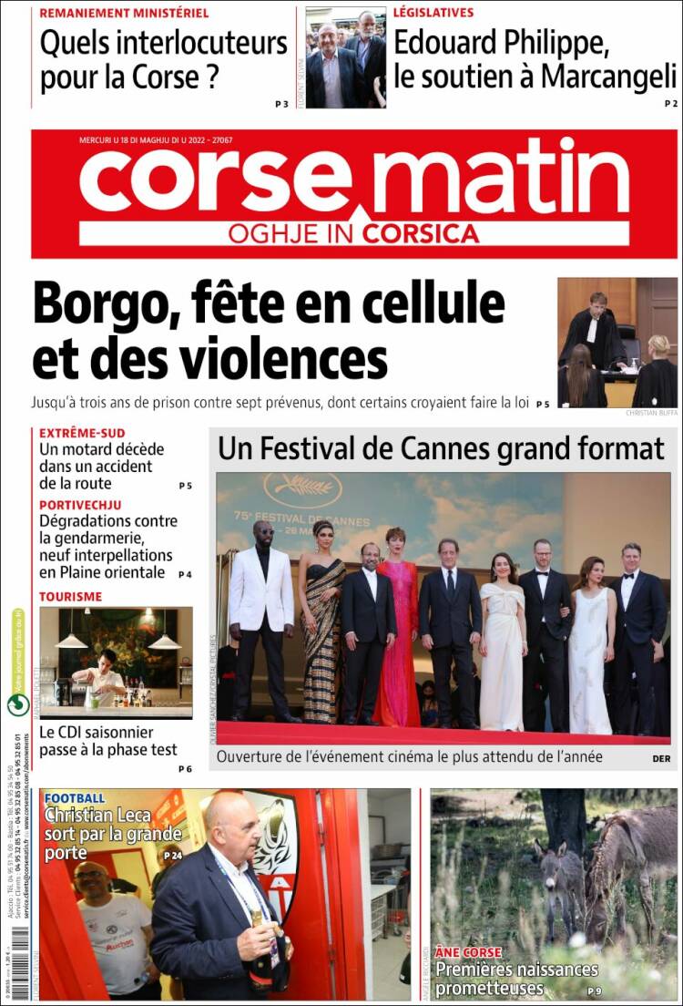 Portada de Corse-Matin (France)