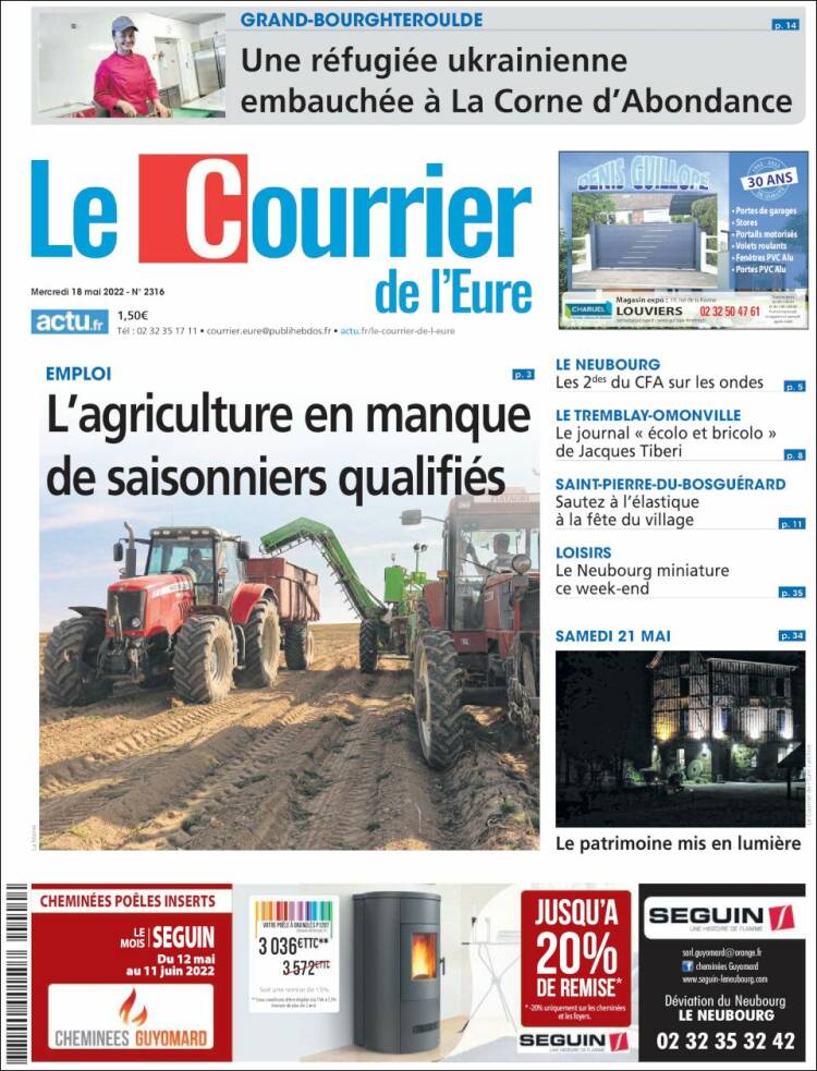 Portada de Le Courrier de l'Ouest (France)