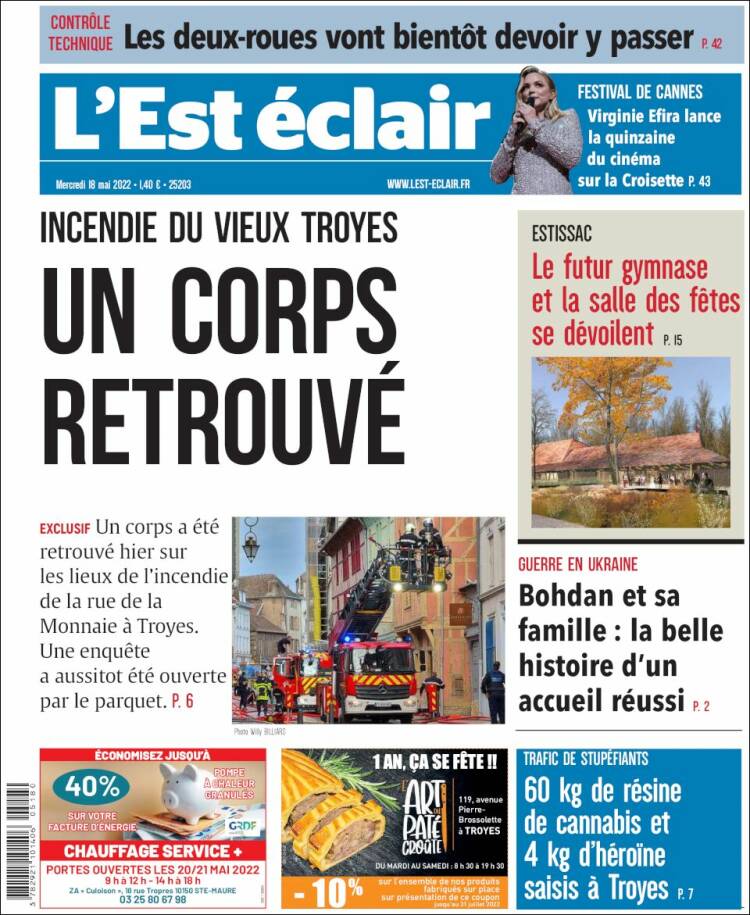 Portada de L'Est Eclair (France)