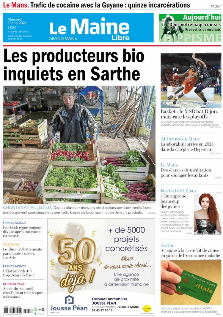Portada de Le Maine Libre (France)