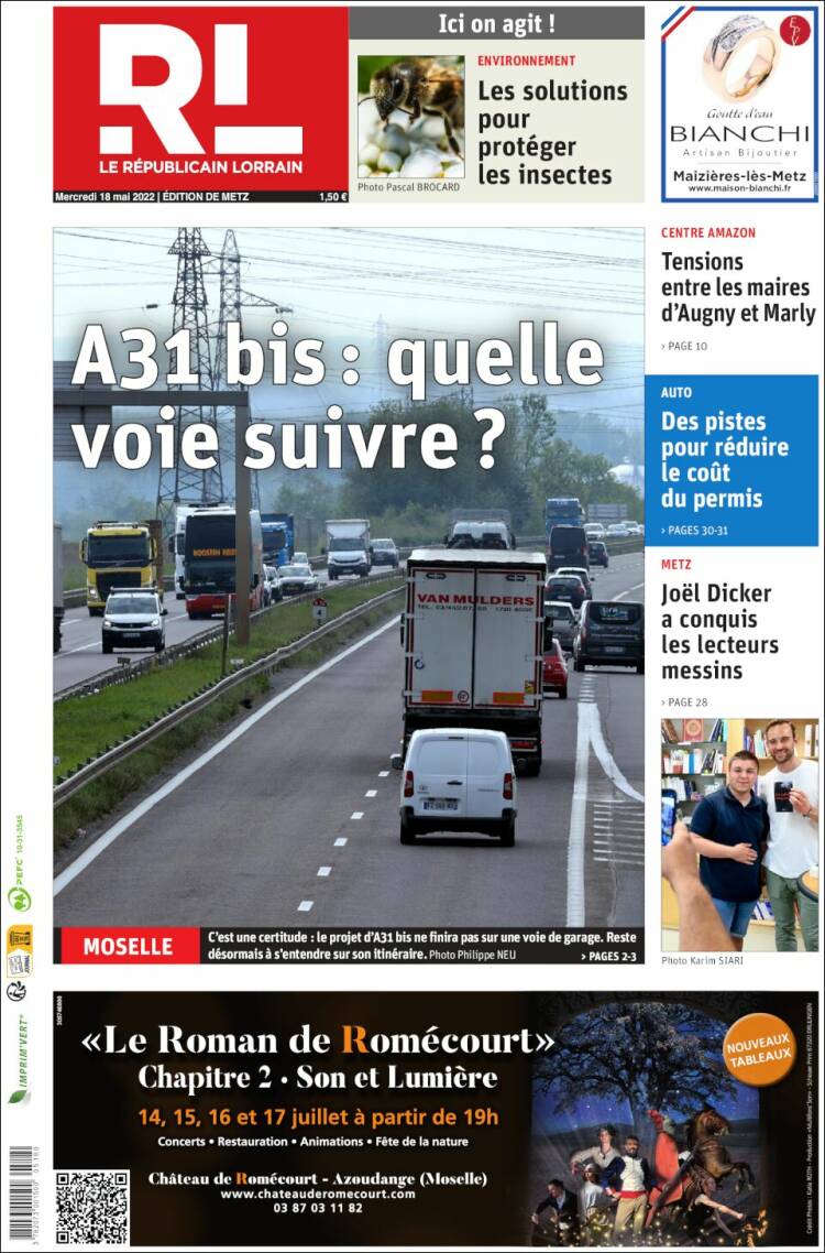 Portada de Le Republicain Lorrain (France)