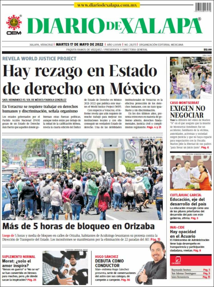 Portada de Diario de Xalapa (México)